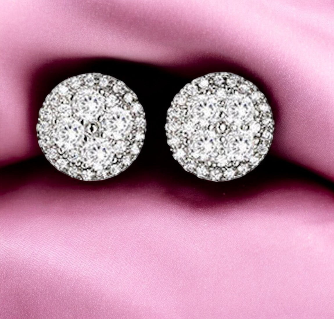 Premium Quality Silver Plated Round Micro Zircon Stone Stud Earring for Woman and Girls