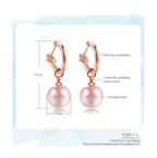 Pink Elegant Pearl Drop Earrings