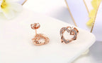 Multi Tone| Heart Shape Stud Earrings for Women and Girls, CZ Stone