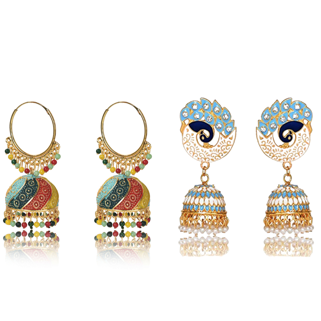 The Bloom Set| Value Set| Oxidised Jhumka Earrings| Ethnic Jhumki Collection for Women and Girls