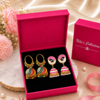 Desi Drip Oxidised Pink Jhumka Earrings