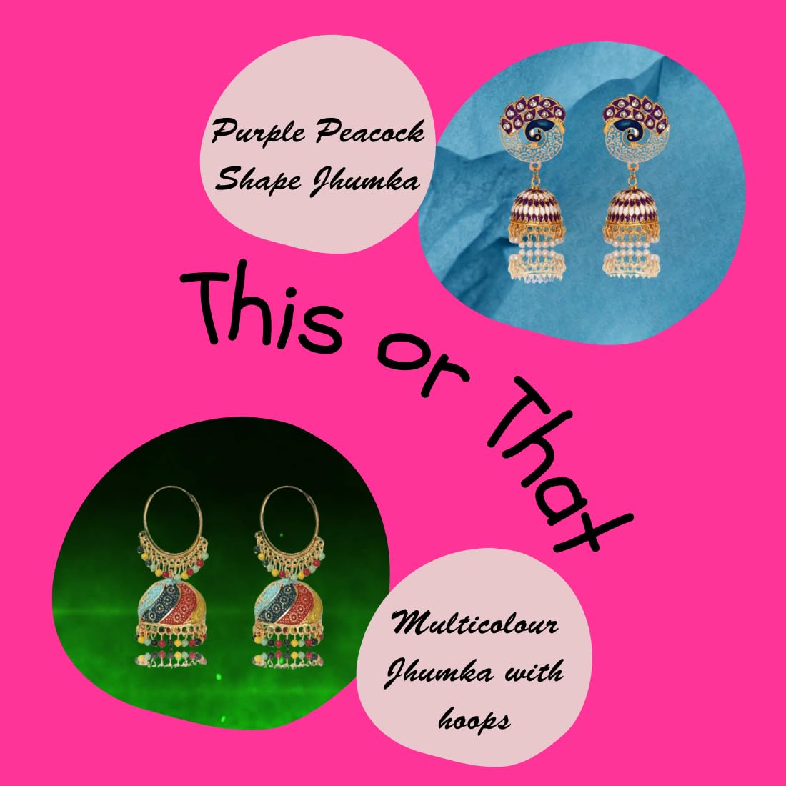 The Bloom Set| Value Set| Oxidised Jhumka Earrings| Ethnic Jhumki Collection for Women and Girls