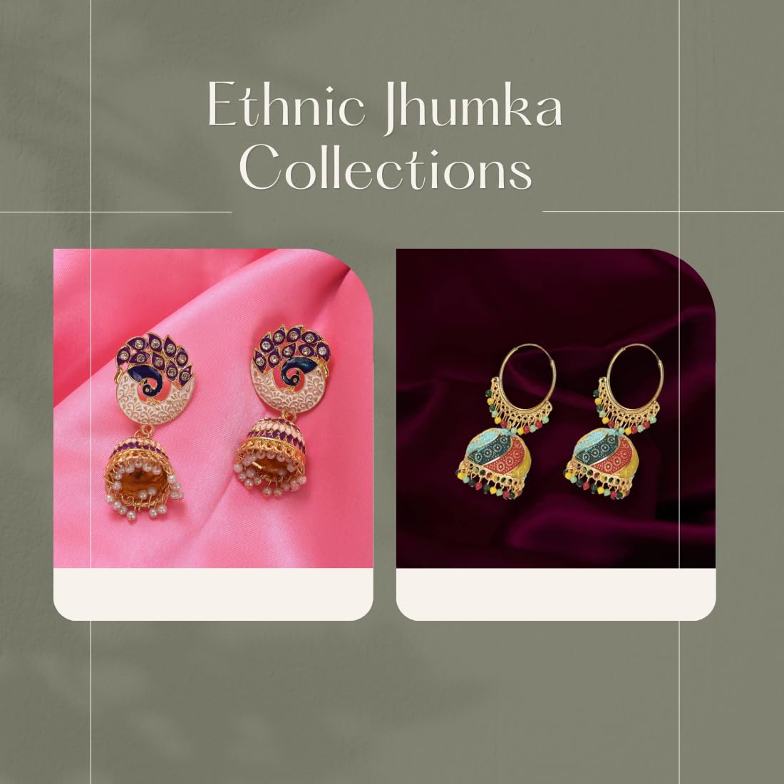 The Bloom Set| Value Set| Oxidised Jhumka Earrings| Ethnic Jhumki Collection for Women and Girls