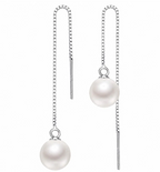 Pearl Tassel Long Drop Earrings