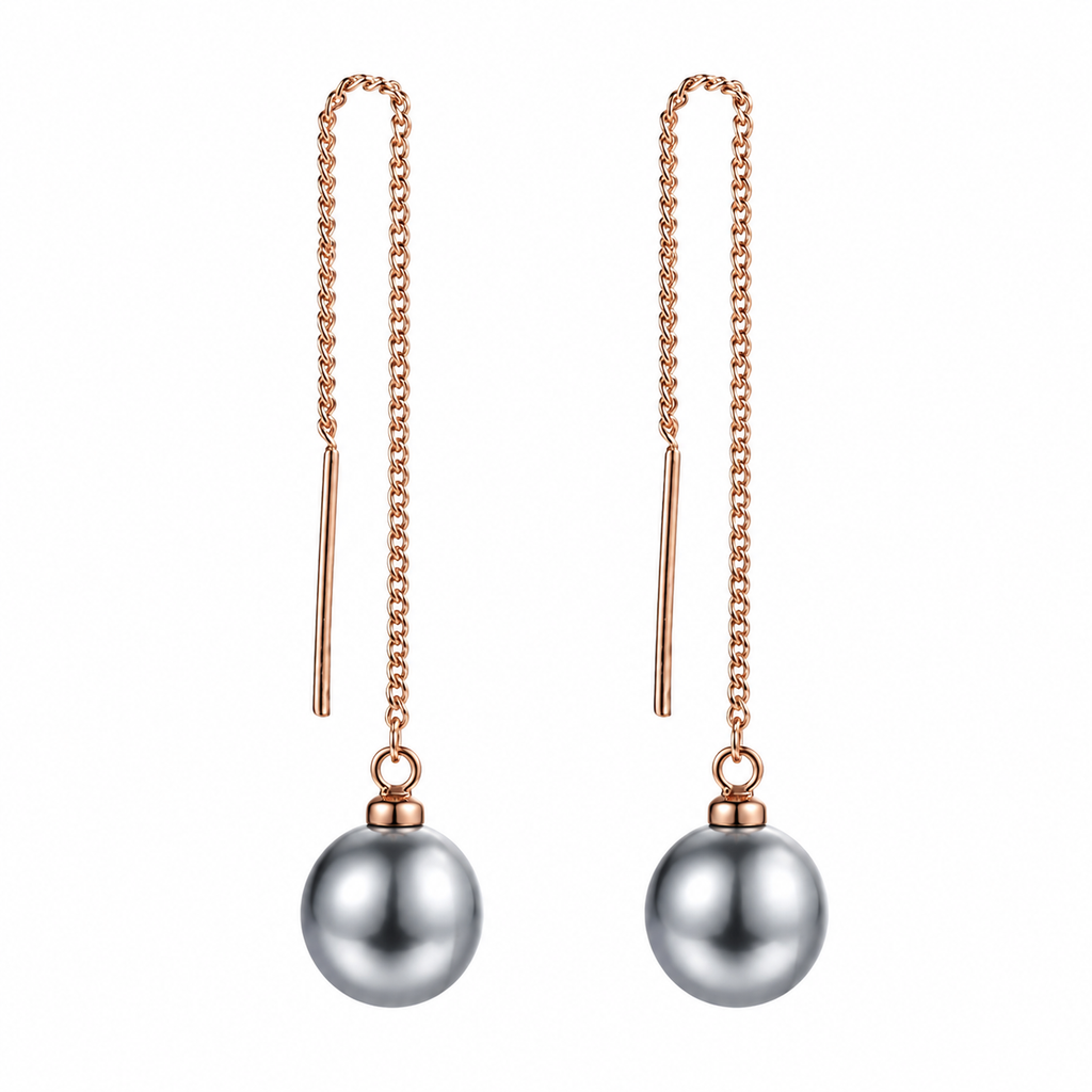 Black Pearl Tassel Long Drop Earrings