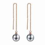 Black Pearl Tassel Long Drop Earrings