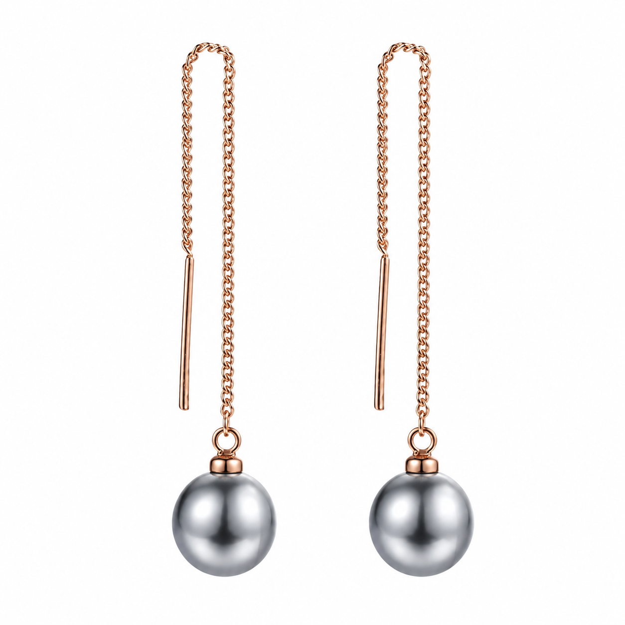 Black Pearl Tassel Long Drop Earrings