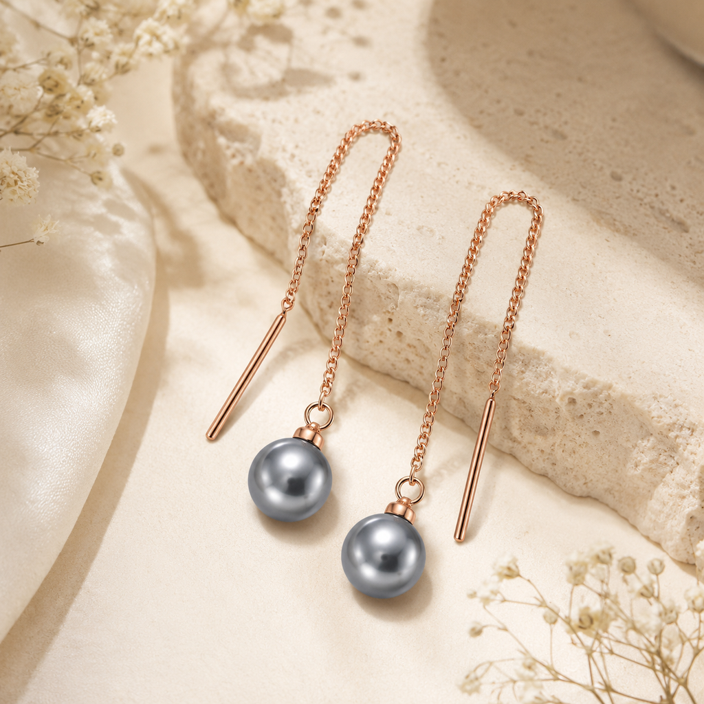 Black Pearl Tassel Long Drop Earrings