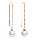 Pearl Tassel Long Drop Earrings for Women/Girls | Light weight | Sleek & Beautiful