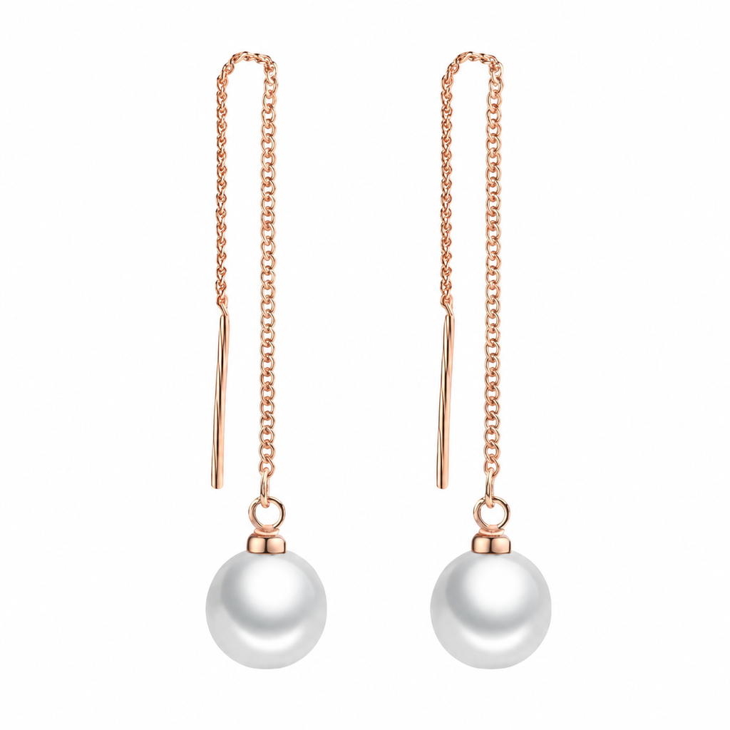 Pearl Tassel Long Drop Earrings