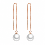 Pearl Tassel Long Drop Earrings