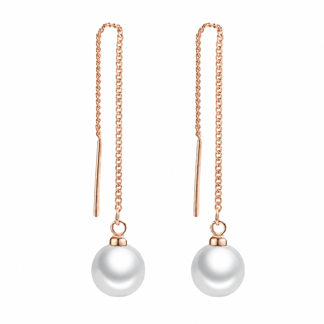 Pearl Tassel Long Drop Earrings