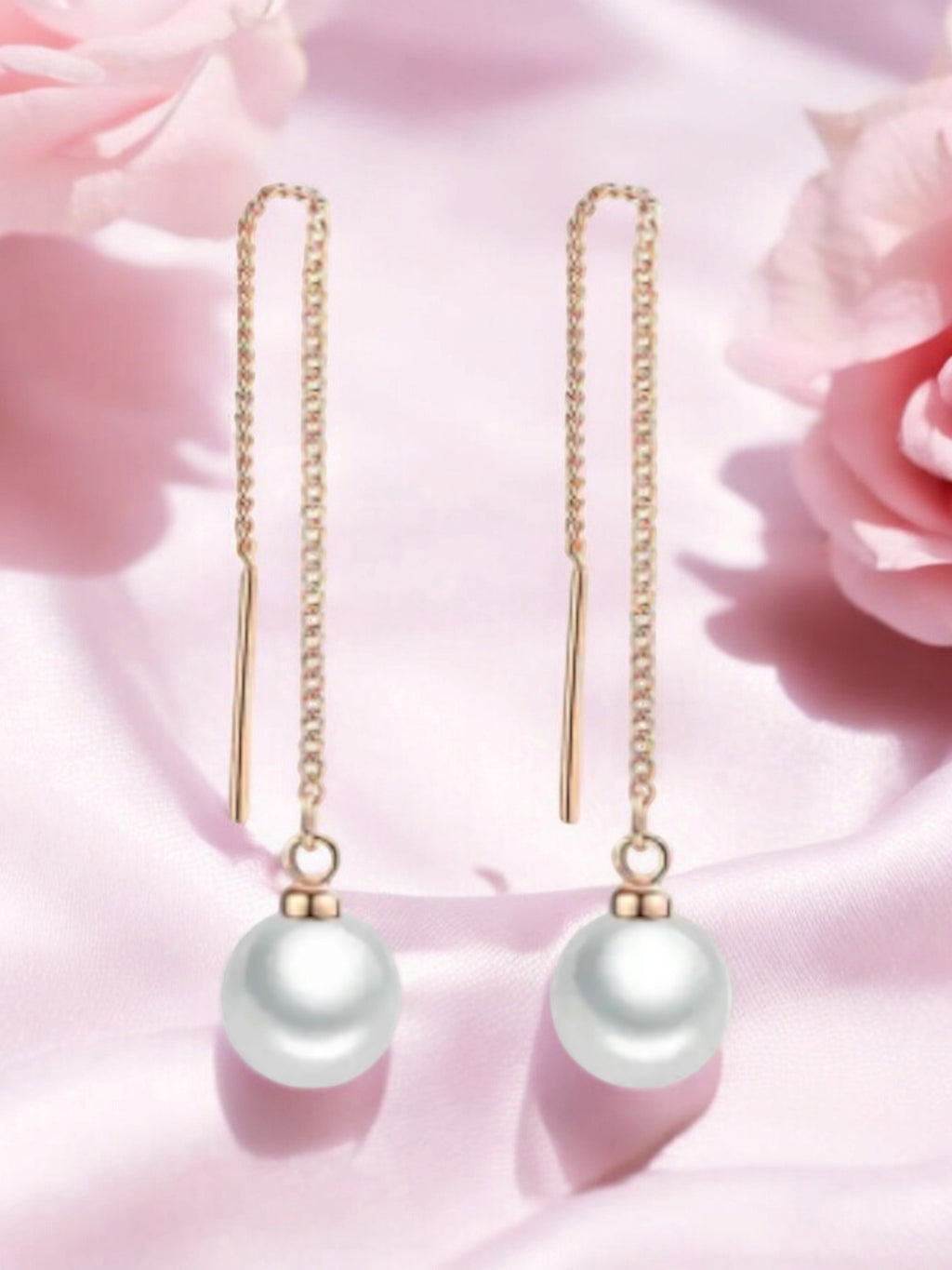 Pearl Tassel Long Drop Earrings for Women/Girls | Light weight | Sleek & Beautiful