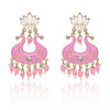 Handmade Ethnic Designer Pink Floral Jhumka for Women & Girls Jhumki Earring
