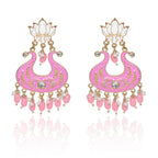 Handmade Ethnic Designer Pink Floral Jhumka for Women & Girls Jhumki Earring