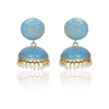 Ethnic Gold Plated Handmade Brass Jhumki/ Jhumka Earrings for Women & Girls (Sky Blue)