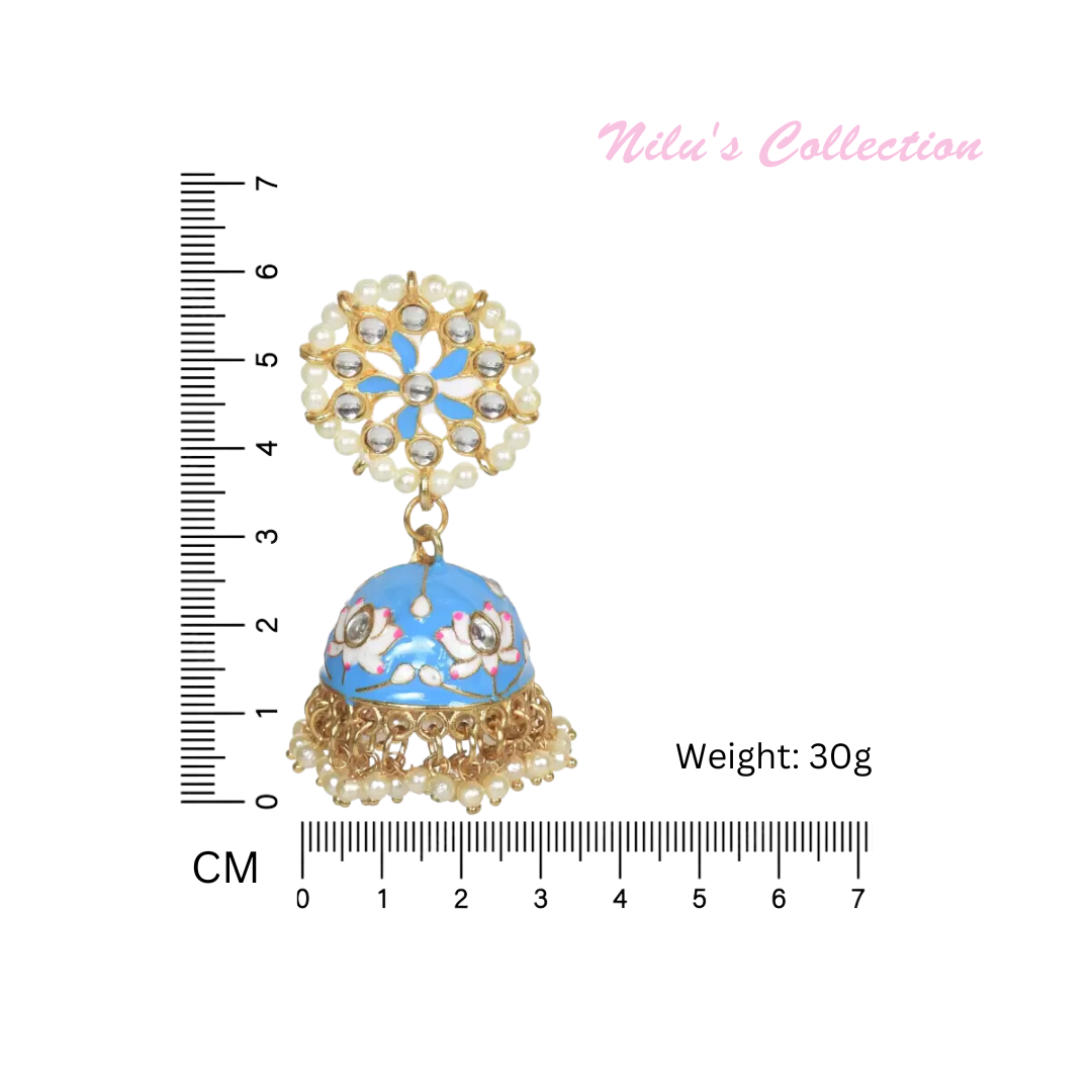 Nilu's Collection Handcrafted with Pearl Meenakari Jhumka | Wedding Jewellery