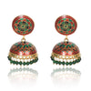 Meenakari Dome Shape Multicolour Lightweight Brass Jhumka for Women & Girls