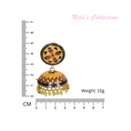 Meenakari Dome Shape Multicolour Lightweight Brass Jhumka for Women & Girls