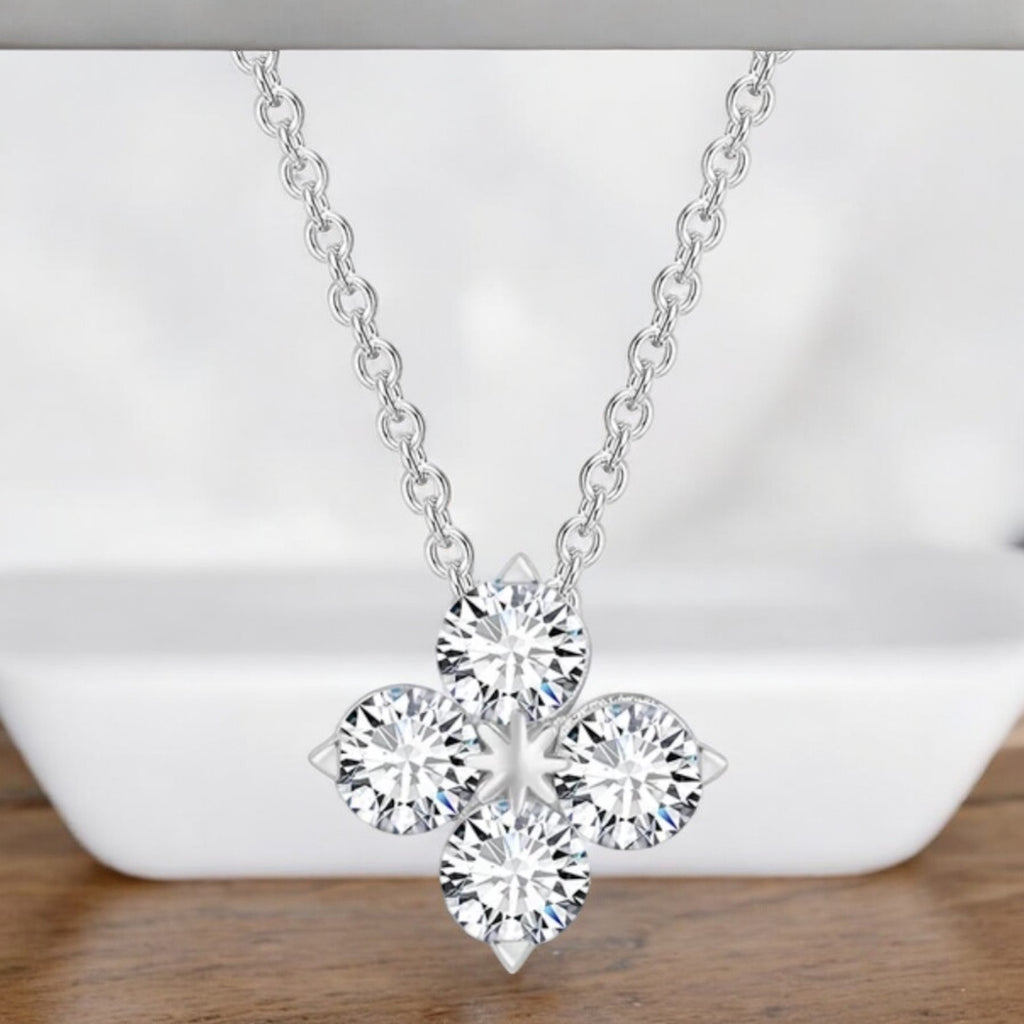 Trendy Silver Plated Floral Drip Pendant