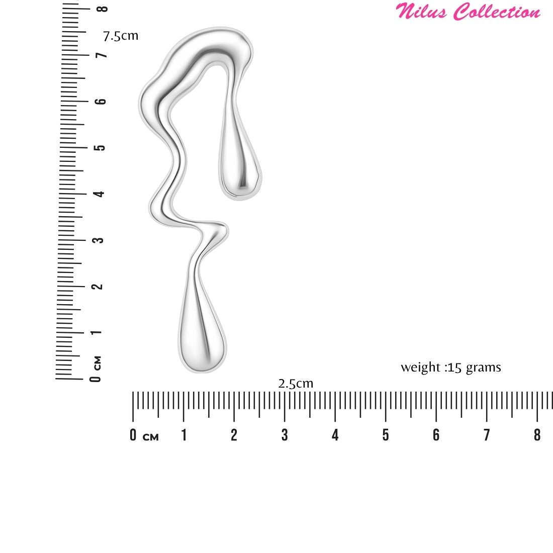 Abstract Drip Design Earrings in Silver Trendy and Modern Look | gift for her,gifts for womens & gilrls