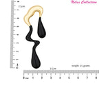 Abstract Drip Design Earrings in Black gold Trendy and Modern Look | gift for her,gifts for womens & gilrls