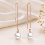 Pearl Tassel Long Drop Earrings