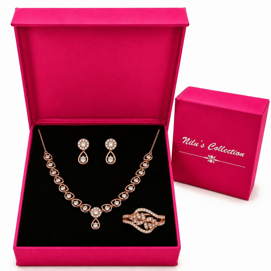 Rose Gold Jewellery Gift Set For Women