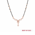 American Diamond Rose Gold Plated Designer Mangalsutra Pendant for Girls and Women (With Chain)