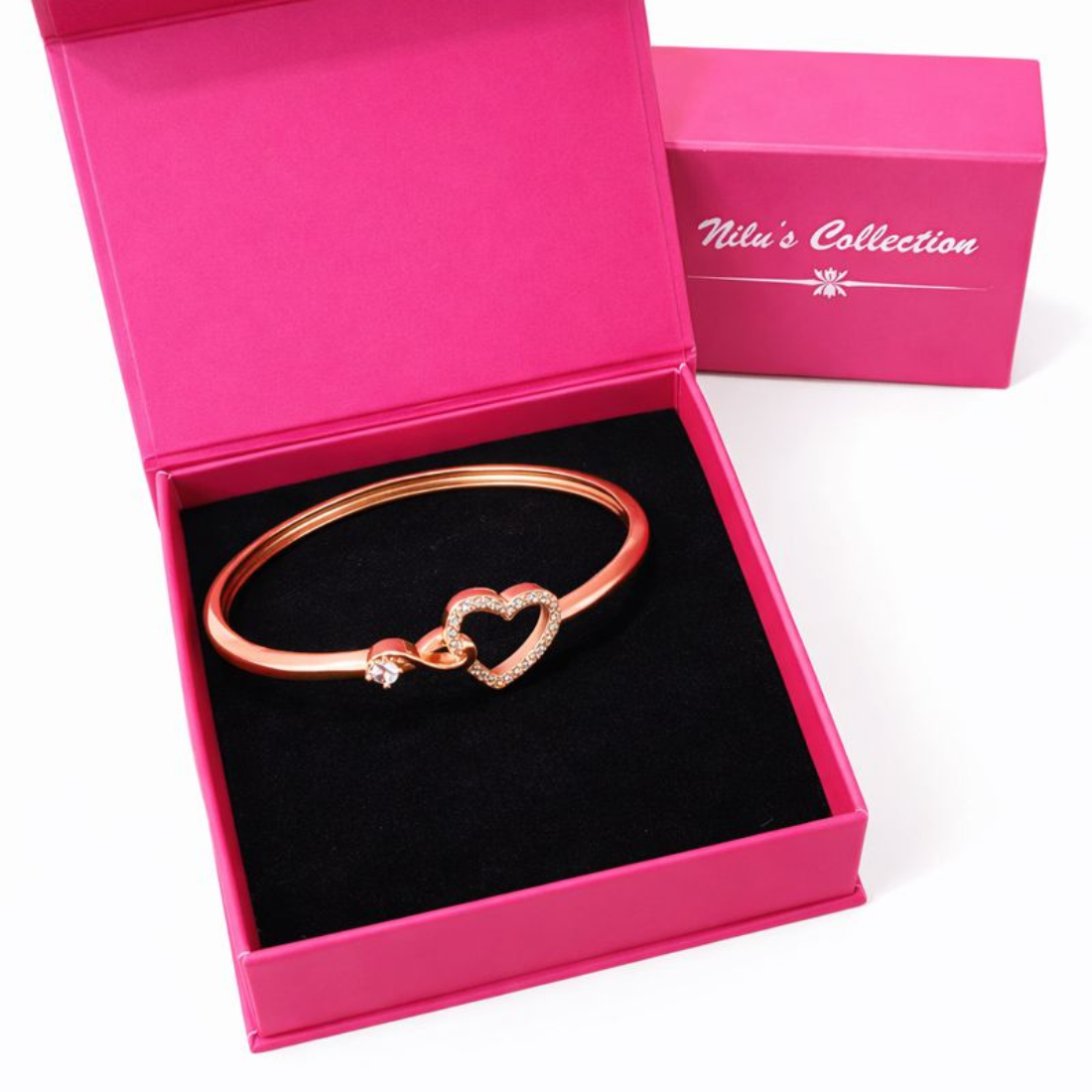 Gift Rose Gold Plated Pendant With Kada Bracelet For Women And Girls