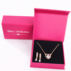 Gift Rose Gold Plated Heart Shape Pendant With Earrings For Women And Girls| Valentine Gift