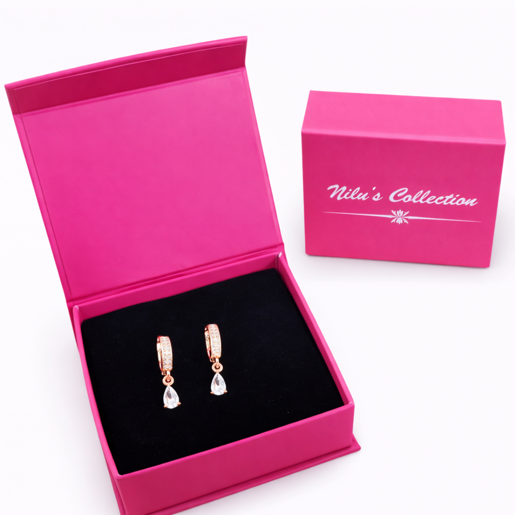 Gift Rose Gold Plated Pendent With Earrings For Wimen And Girls| Valentine Gift