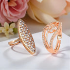 Ring Stacks Value Set | Adjustable Rose Gold Plated Rings With American Diamond  for Women & Girls