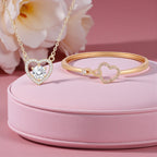 Harmony Hues Value Set | Rose Gold Plated Heart Necklace and Kada Bracelet for Women & Girls