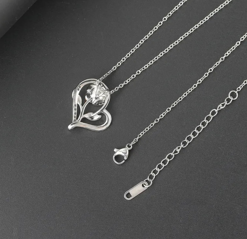 Silver Plated Heart Engraved Pendant