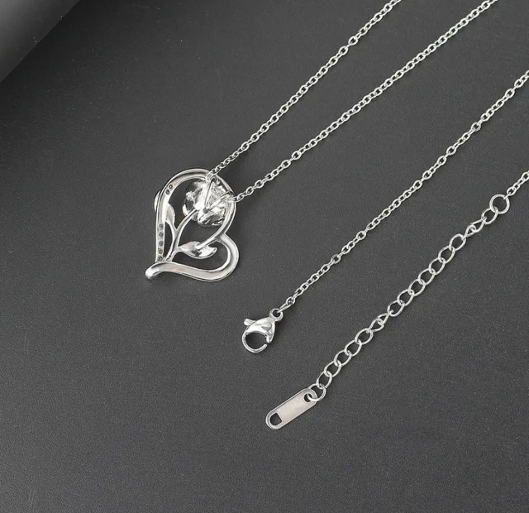 Silver Plated Heart Engraved Pendant