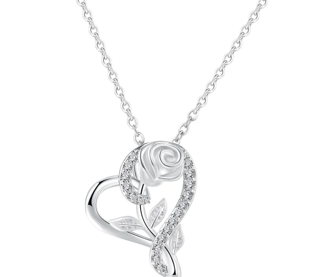 Silver Plated Heart Engraved Pendant