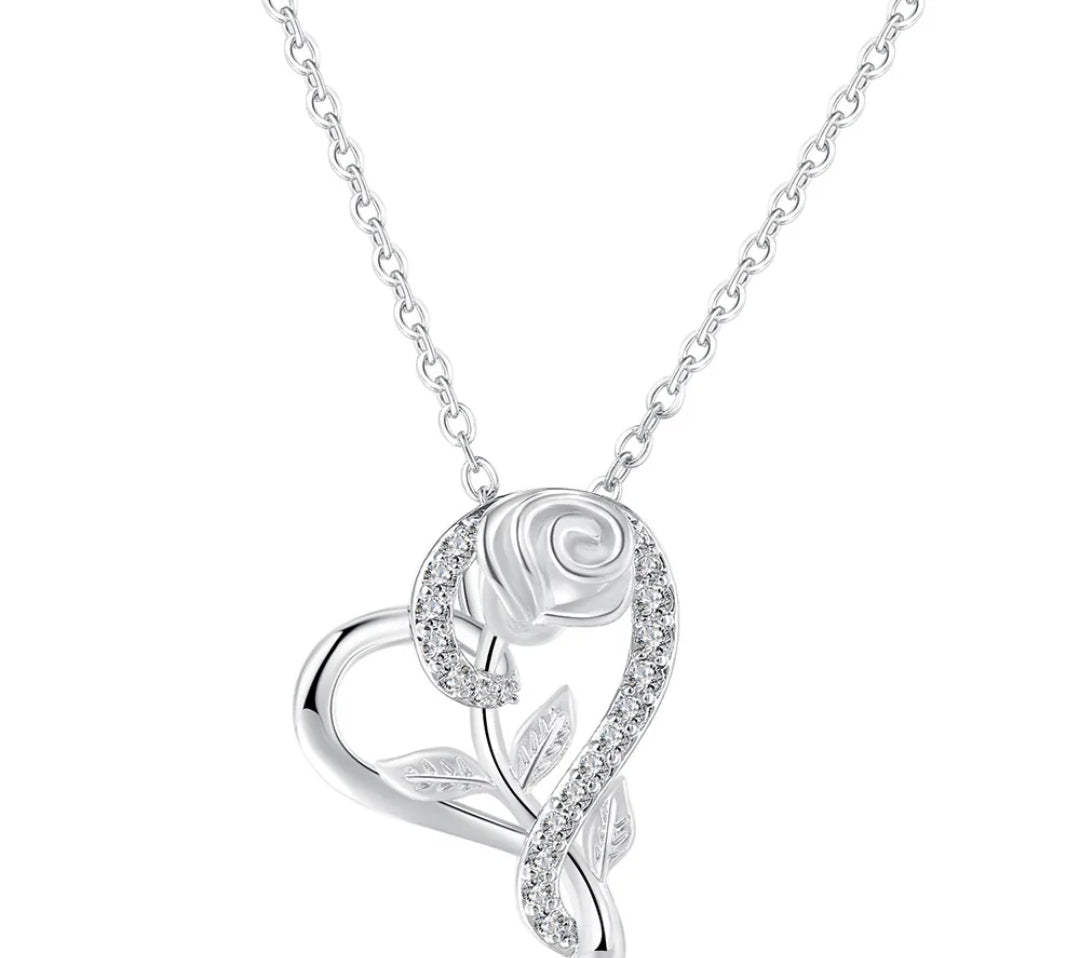 Silver Plated Heart Engraved Pendant