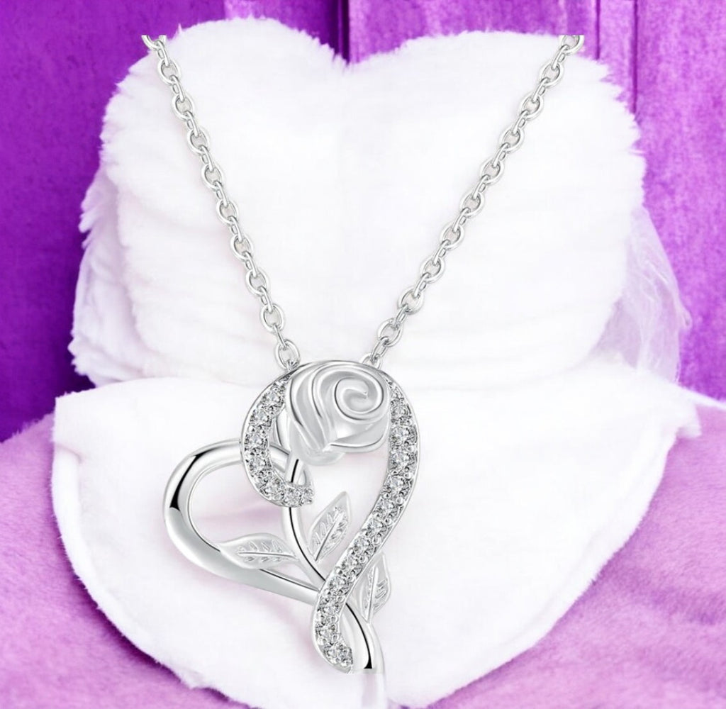 Silver Plated Heart Engraved Pendant