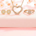 Harmony Hues Value Set| Rose Gold Jewellery Set  Elegant Necklace, Earrings & Ring for Women & Girls