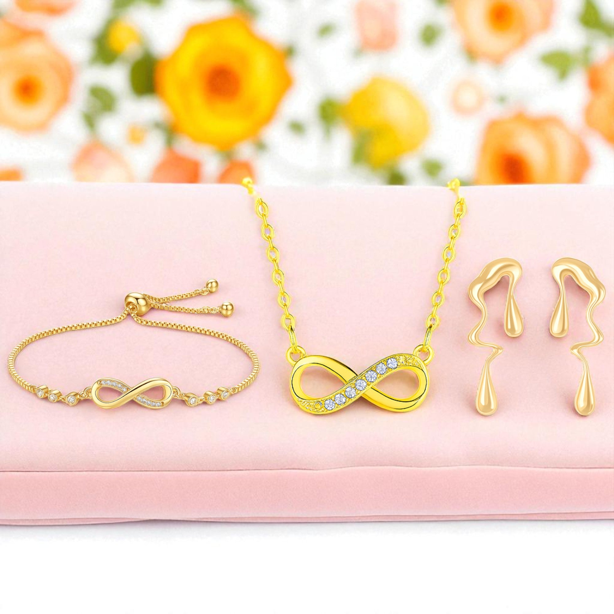 Infinity Love Jewellery Value Set for Girls|Anti Allergy| Anti Tarnish| Valentine Gift
