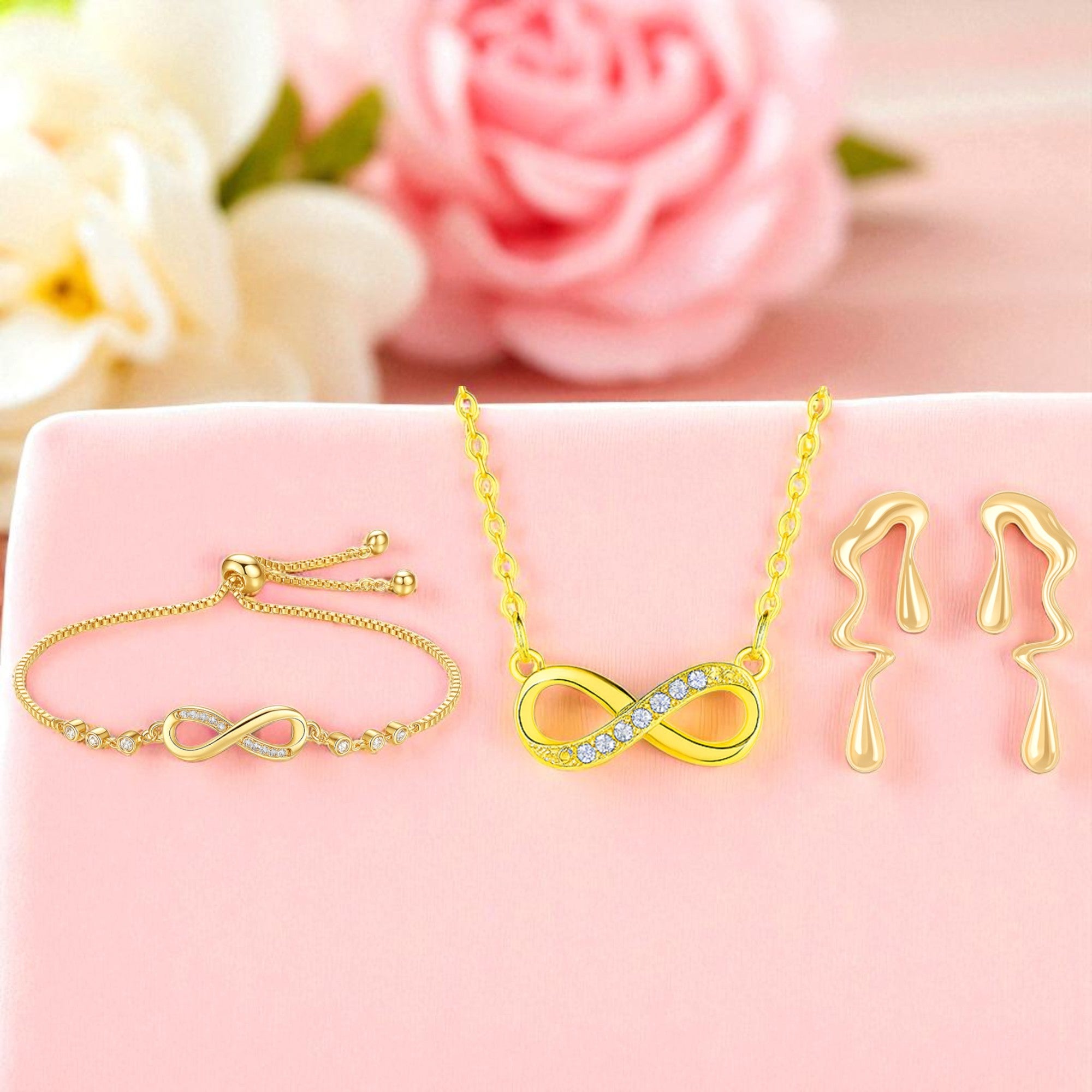 Infinity Love Jewellery Value Set for Girls|Anti Allergy| Anti Tarnish| Valentine Gift