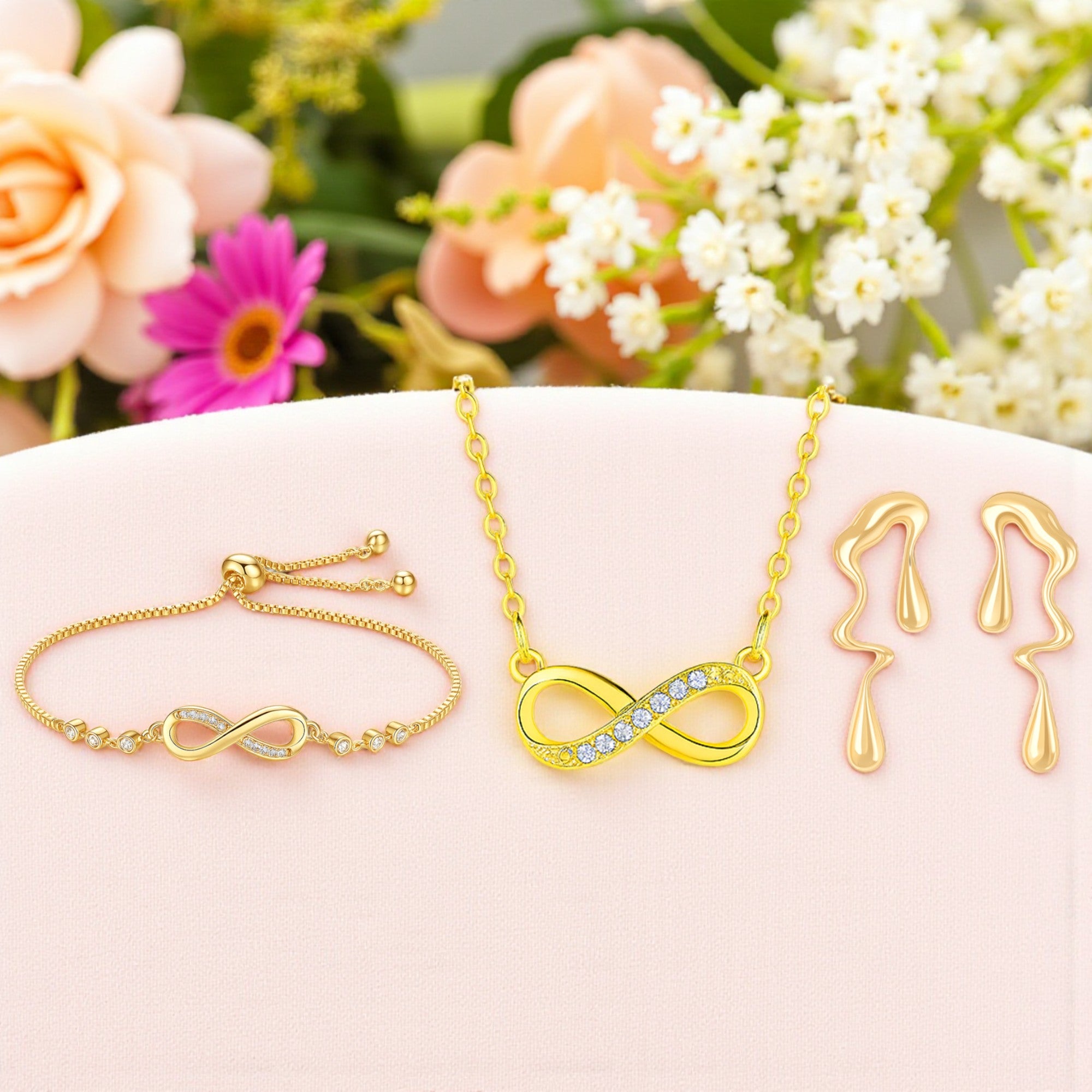 Infinity Love Jewellery Value Set for Girls|Anti Allergy| Anti Tarnish| Valentine Gift