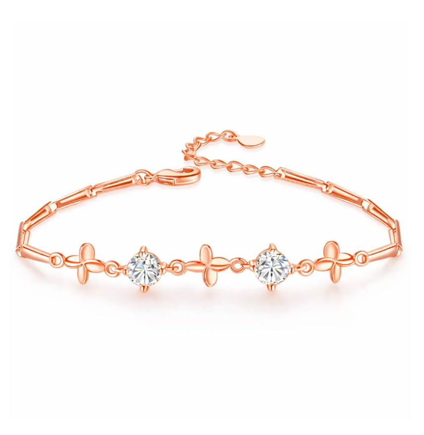 Silver Plated Clover Bracelet