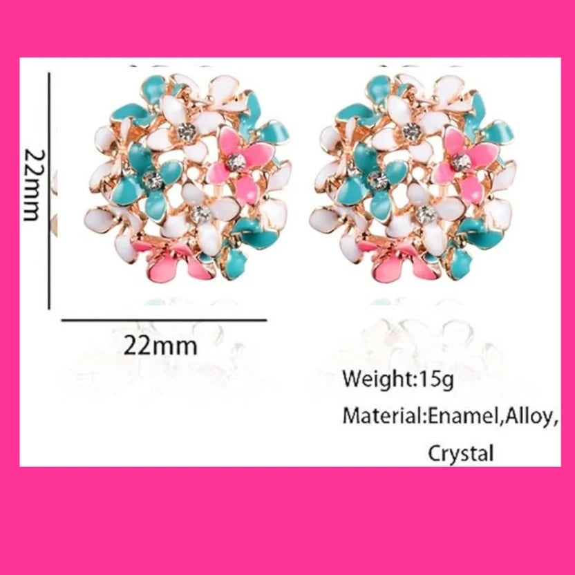 Floral bloom stud earrings