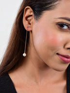 Pearl Tassel Long Drop Earrings for Women/Girls | Light weight | Sleek & Beautiful
