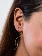 Spiral Threader Earrings for Women, Twisted Spiral Drop Dangle Earrings, Unique Minimal Everyday Earrings (Rose Gold)