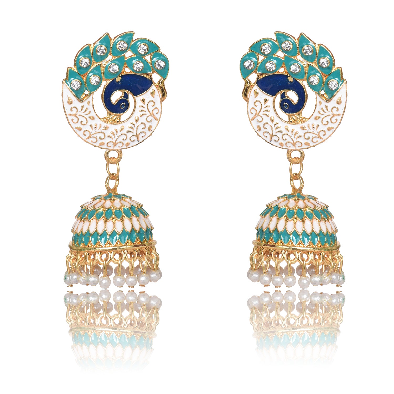 Party & Wedding Collection Peacock Shape Jhumka Earrings for Women and Girls