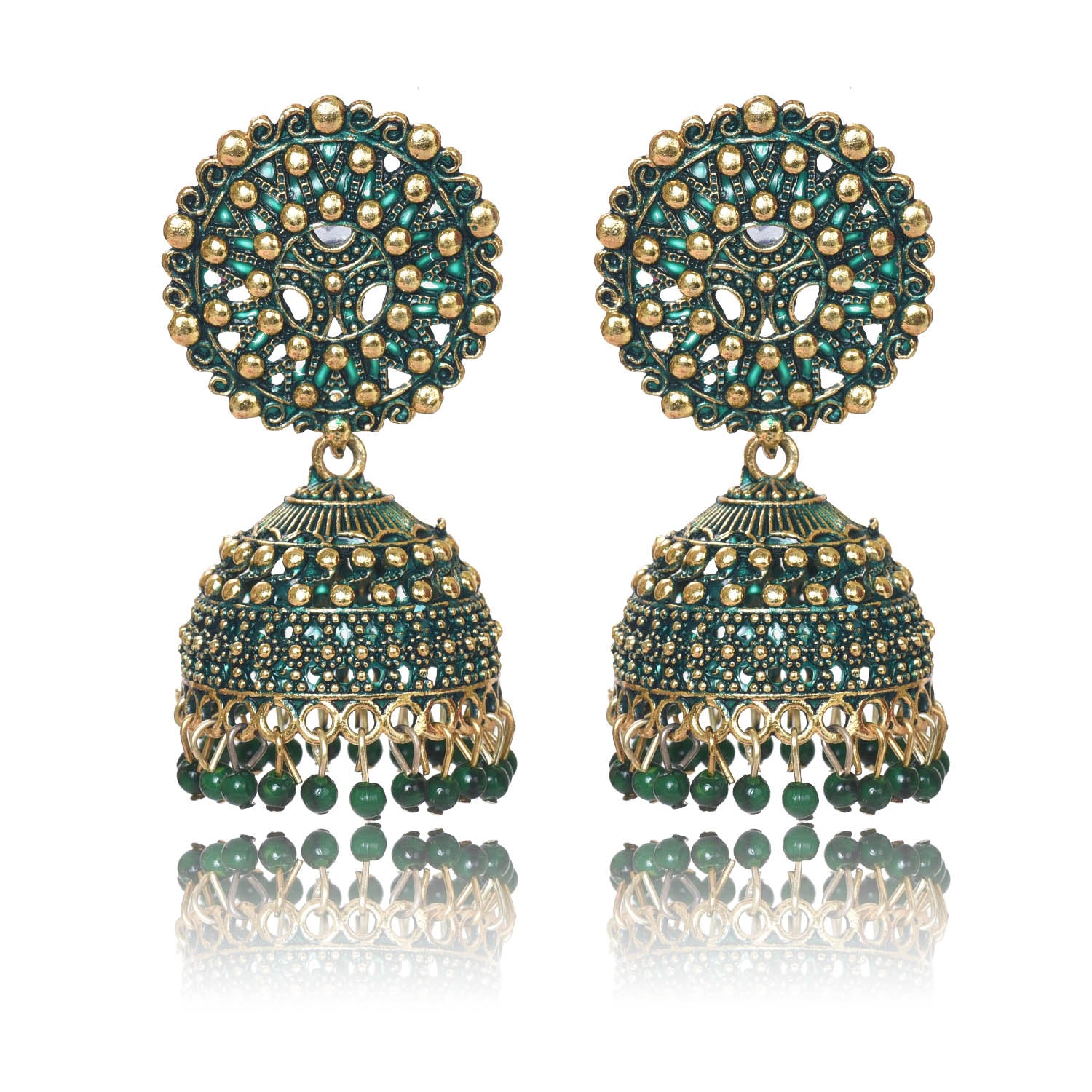 Ethnic Oxidised Jhumka Earring, Long Hangings Traditional Alloy Jhumki Earrings for Women & Girls