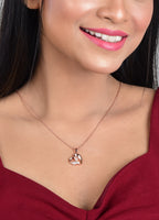 Rose Gold Heart Pendant | Love Pendant for Women | Dainty rose gold heart necklace for gifts